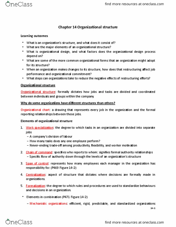 Business Administration 2295F/G Lecture Notes - Lecture 14: Educational Toy, Complex Differential Form, Organizational Structure thumbnail