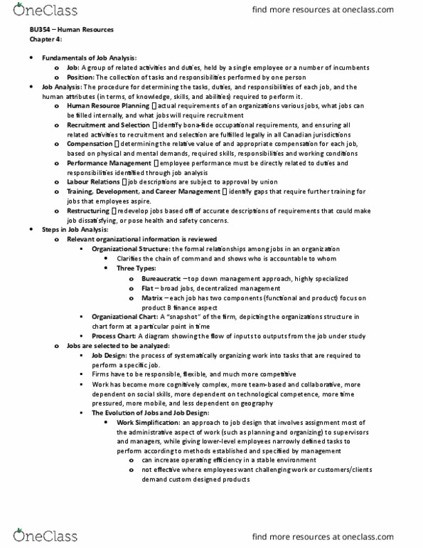 BU354 Lecture Notes - Lecture 4: Agreeableness, Repetitive Strain Injury, Job Analysis thumbnail