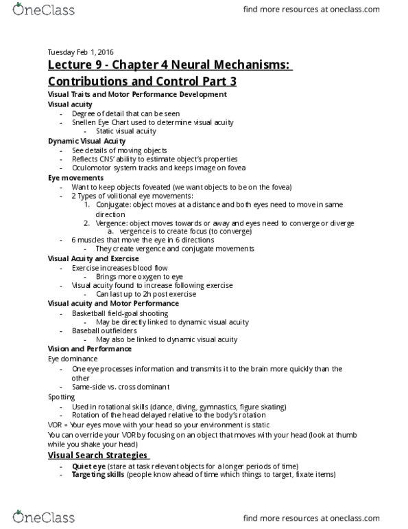 KP161 Lecture Notes - Lecture 9: Stretch Reflex, Postcentral Gyrus, Optical Flow thumbnail