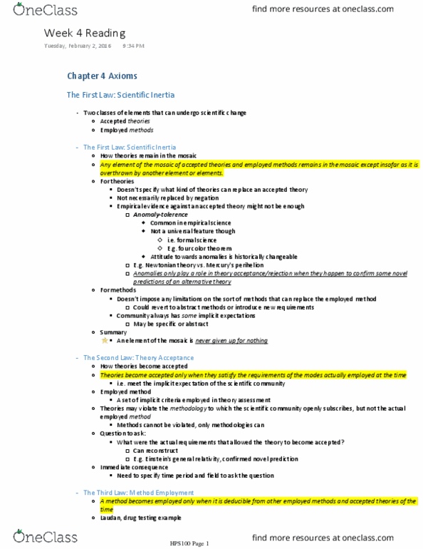 HPS100H1 Chapter Notes - Chapter 4: Fallibilism, Formal Science thumbnail