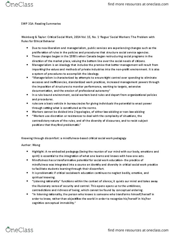 SWP 50A/B Lecture Notes - Lecture 8: Social Inequality, Consciousness Raising, Structural Level thumbnail