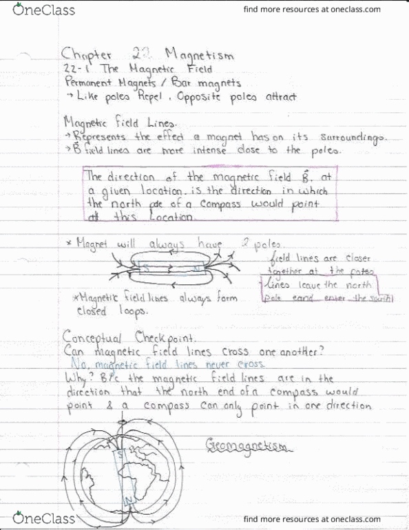 PHYS126 Chapter Notes - Chapter 22: Ferromagnetism, Diamagnetism, Orthez thumbnail