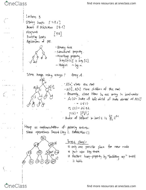 CS240 Lecture Notes - Lecture 5: Middle-Earth Dwarf Characters, Heapsort, Binary Tree thumbnail