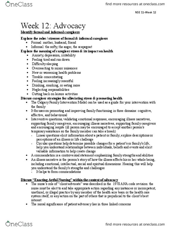 NSE 11A/B Lecture Notes - Lecture 12: Shared Decision-Making In Medicine, Narrative, Long-Term Care thumbnail