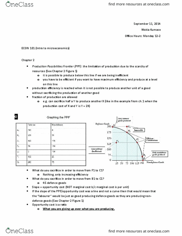 ECON101 Lecture Notes - Lecture 2: Marginal Cost, Opportunity Cost, Kumasi thumbnail