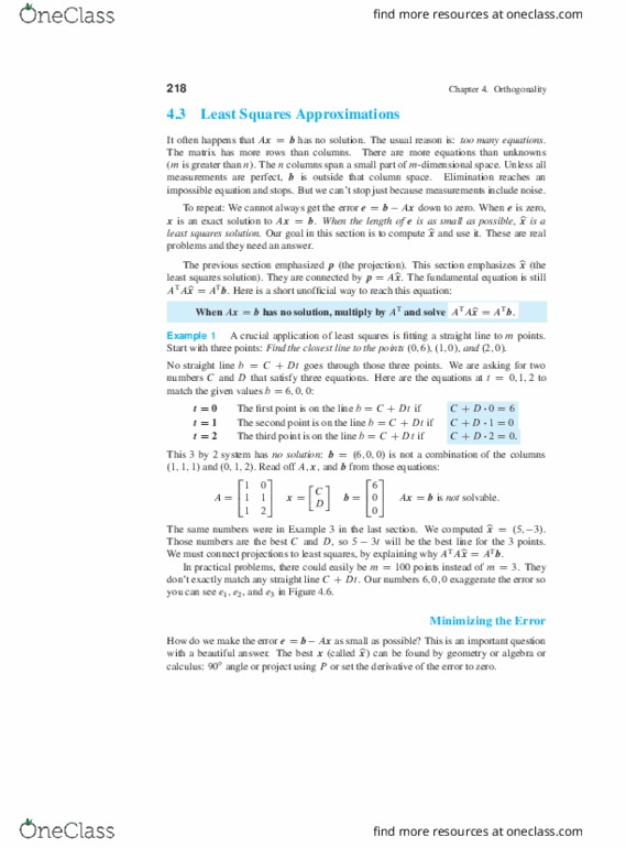 18.06 Lecture Notes - Lecture 5: Fourier Series, Vandermonde Matrix, Standard Deviation thumbnail