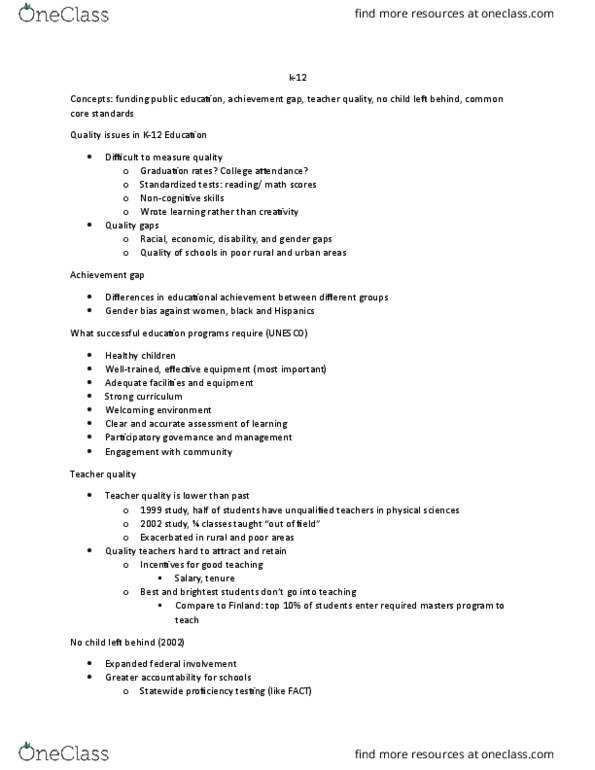 PUP-3002 Lecture Notes - Lecture 14: Florida Comprehensive Assessment Test, School Choice, Merit Pay thumbnail