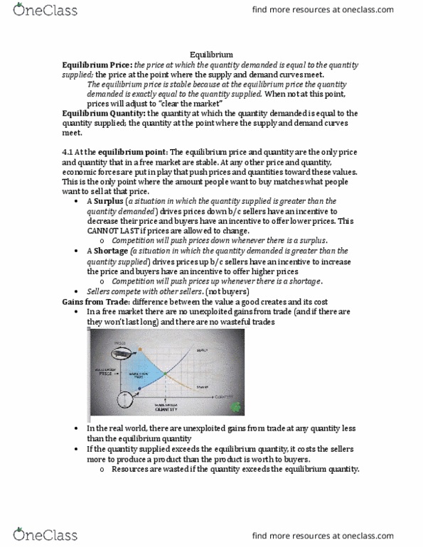 ECONOM 1014 Chapter Notes - Chapter 4: Economic Equilibrium, Equilibrium Point, Demand Curve thumbnail