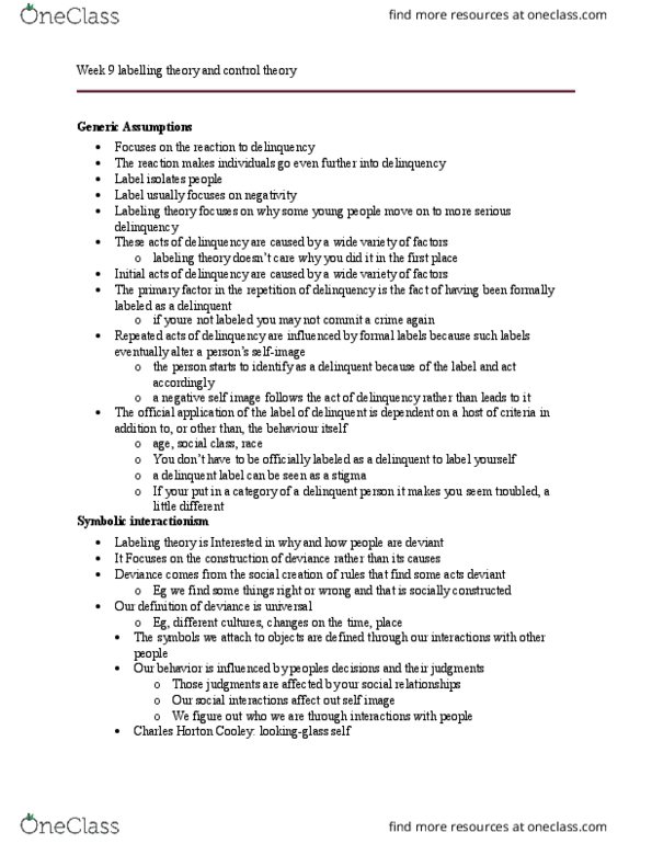LS222 Lecture Notes - Lecture 9: Parental Controls, Cognitive Behavioral Therapy, Matzo thumbnail