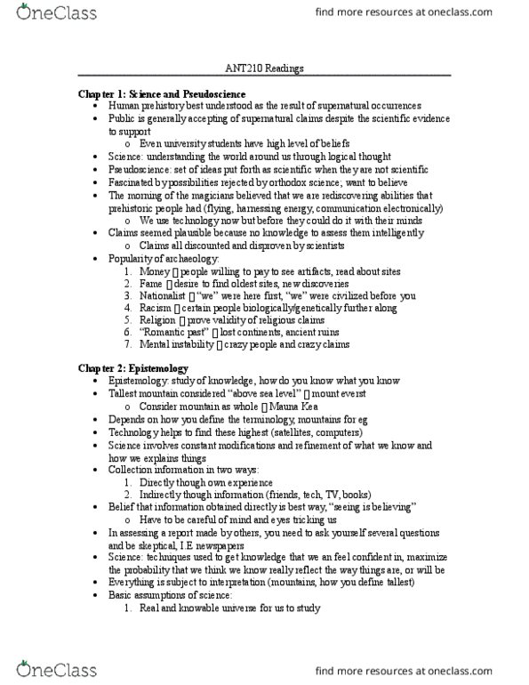 ANT210H5 Chapter 1,2,3,4,6: ANT210-Readings Pre- Midterm thumbnail