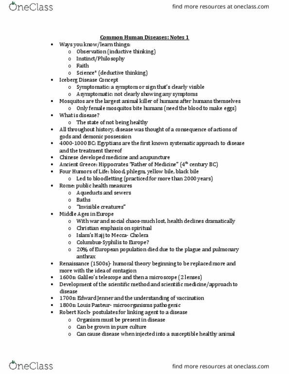 BIOS 10106 Lecture Notes - Lecture 1: Eosinophil, Antiparasitic, Aspirin thumbnail