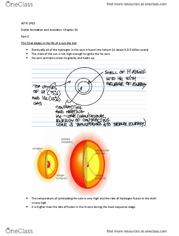 ASTR 1P02 Lecture Notes - Lecture 5: Red Giant, Main Sequence thumbnail