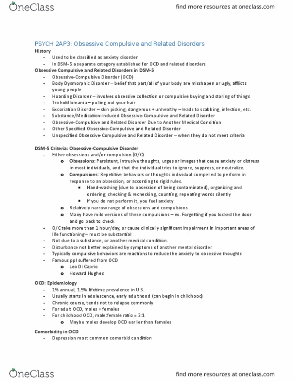 PSYCH 2AP3 Lecture Notes - Lecture 5: Antipsychotic, Putamen, Model Organism thumbnail