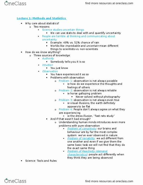 PSYC 102 Lecture Notes - Lecture 1: Operational Definition, Descriptive Statistics, Standard Deviation thumbnail