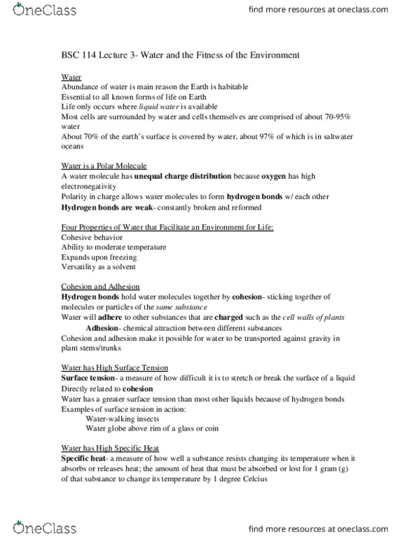 BSC 114 Lecture Notes - Lecture 3: Colloid, Adirondack Mountains, Bicarbonate thumbnail