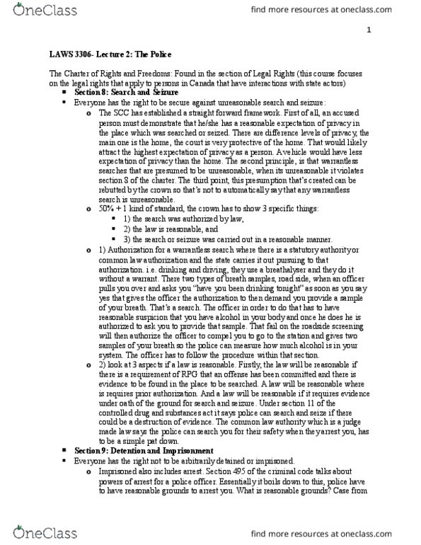 LAWS 3306 Lecture Notes - Lecture 2: Breathalyzer, General Order thumbnail