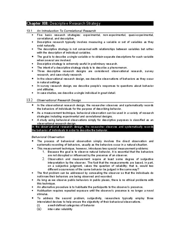 PSY309H1 Chapter Notes - Chapter 13: Inter-Rater Reliability, Naturalistic Observation, Research On The Effects Of Violence In Mass Media thumbnail