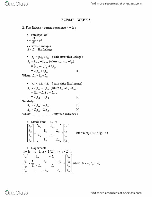 ELE 747 Lecture Notes - Lecture 5: Flux Linkage, Simulink, Ds 4 thumbnail