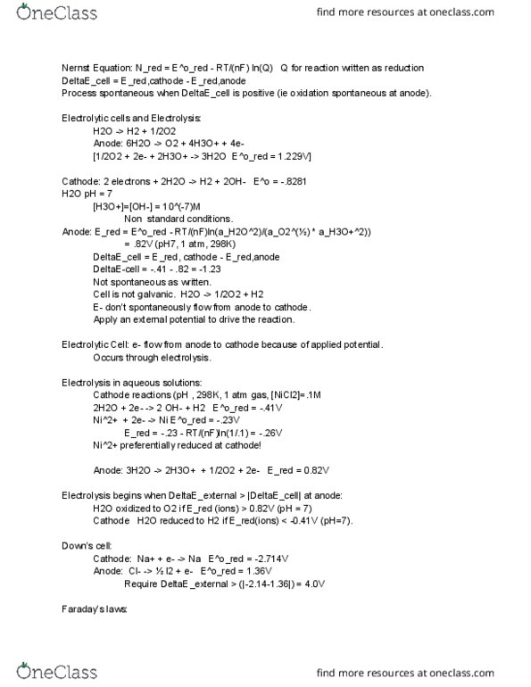 University College - Chemistry Chem 112A Lecture Notes - Lecture 11: Nernst Equation, Reaction Rate, Rate Equation thumbnail