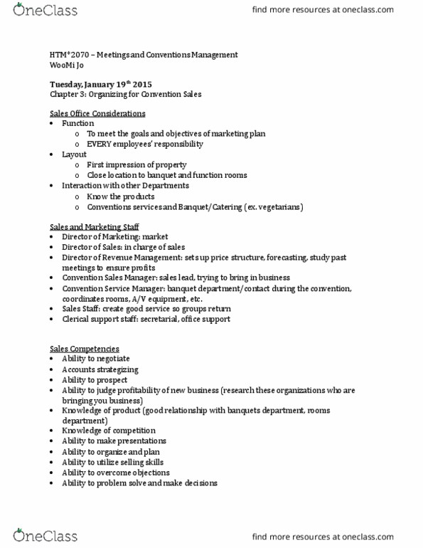 HTM 2070 Lecture Notes - Lecture 1: Function Space, Public Space, Lions Clubs International thumbnail