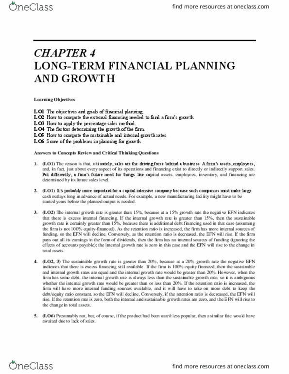 FIN 300 Chapter Notes - Chapter 4: Common Stock, Opportunity Cost, Net Income thumbnail