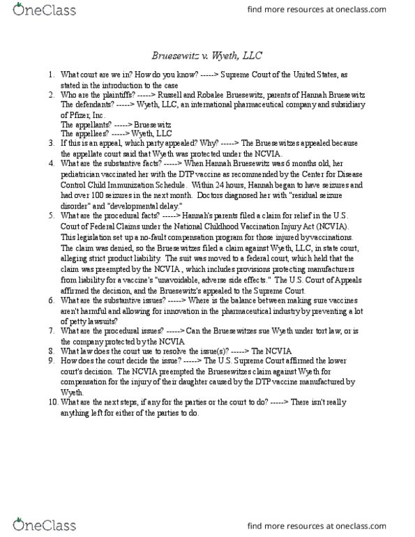 BALW20150 Chapter Notes - Chapter 7: Pfizer, Product Liability, Epilepsy thumbnail