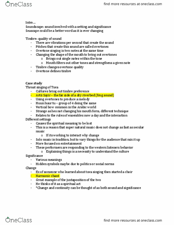 MUSC 2270 Lecture Notes - Lecture 1: Idiophone, Emic And Etic, Circular Breathing thumbnail