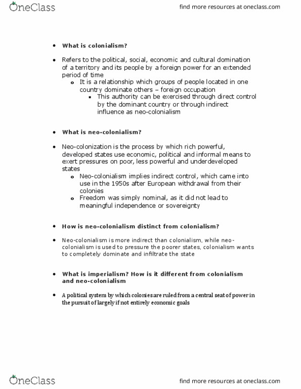 POL201Y1 Lecture Notes - Lecture 1: Annales School, Irreversible Process, Dependency Theory thumbnail