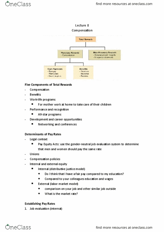 BUS 381 Lecture Notes - Lecture 8: Prevailing Wage, Total Rewards thumbnail