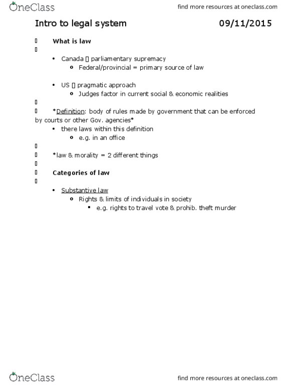 Management and Organizational Studies 2275A/B Chapter 2-6: Business Law Reading Notes-1 thumbnail