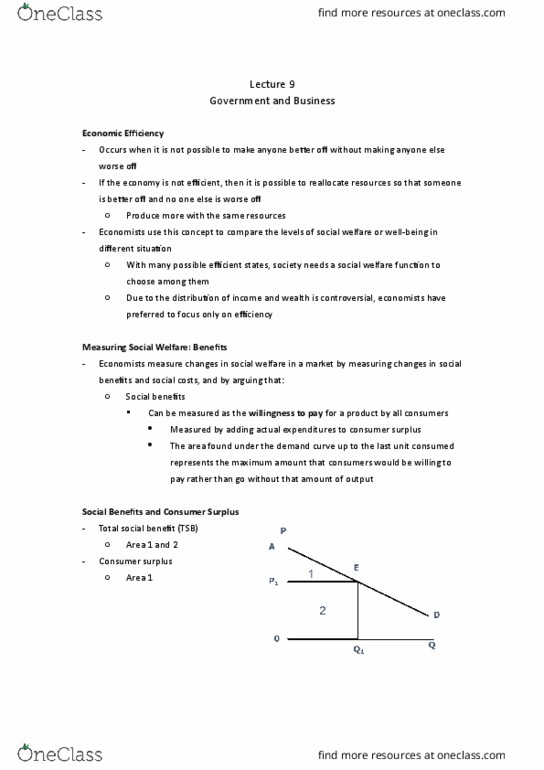 BUS 207 Lecture Notes - Lecture 9: Marginal Utility, Price Ceiling, Deadweight Loss thumbnail