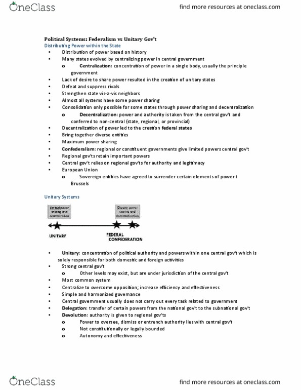 POLS 1150 Lecture Notes - Lecture 2: Scottish National Party, Single Transferable Vote, Bretton Woods System thumbnail