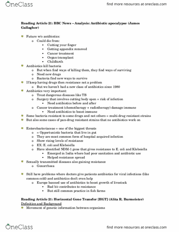 BIO220H1 Chapter Notes - Chapter 21: Public Health Surveillance, Drug Resistance, Sexually Transmitted Infection thumbnail