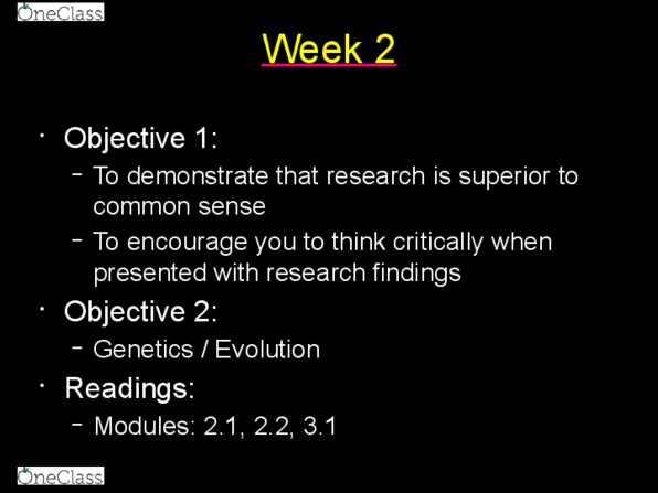 PSYC 1000 Lecture Notes - Lecture 2: Natural Selection, Scientific Method, Functional Magnetic Resonance Imaging thumbnail