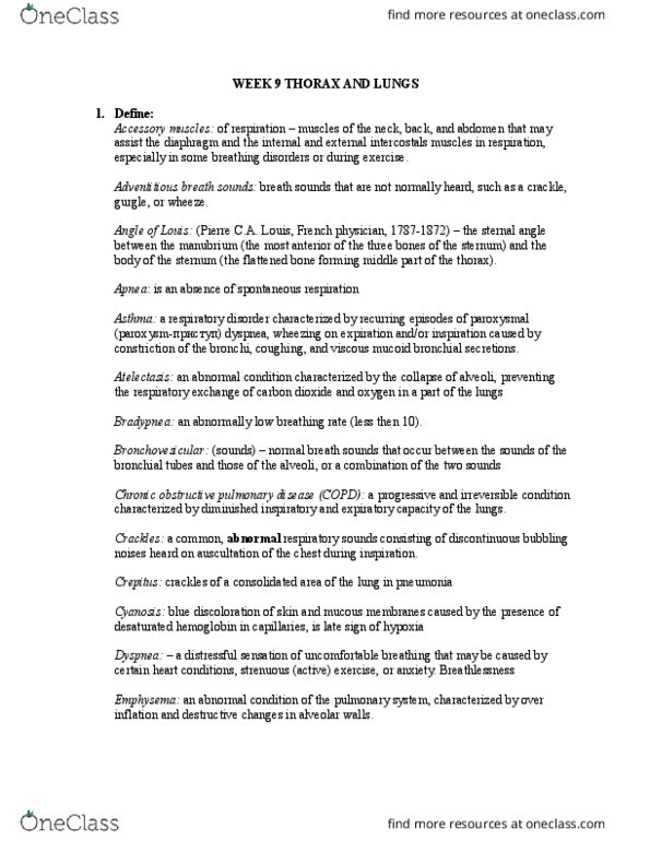 NRS 204 Lecture Notes - Lecture 9: Thoracic Vertebrae, Low Birth Weight, Bradypnea thumbnail