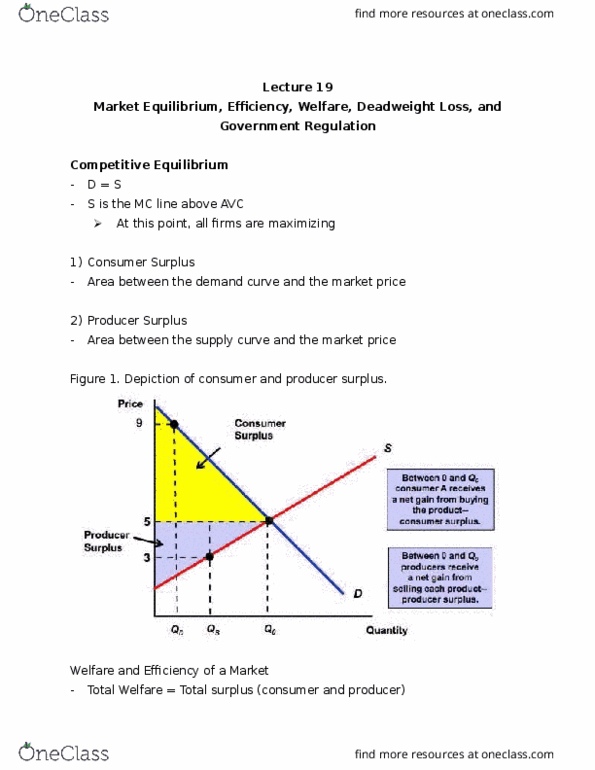 ECON 301 Lecture Notes - Lecture 19: Competitive Equilibrium, Price Support, Price Ceiling thumbnail