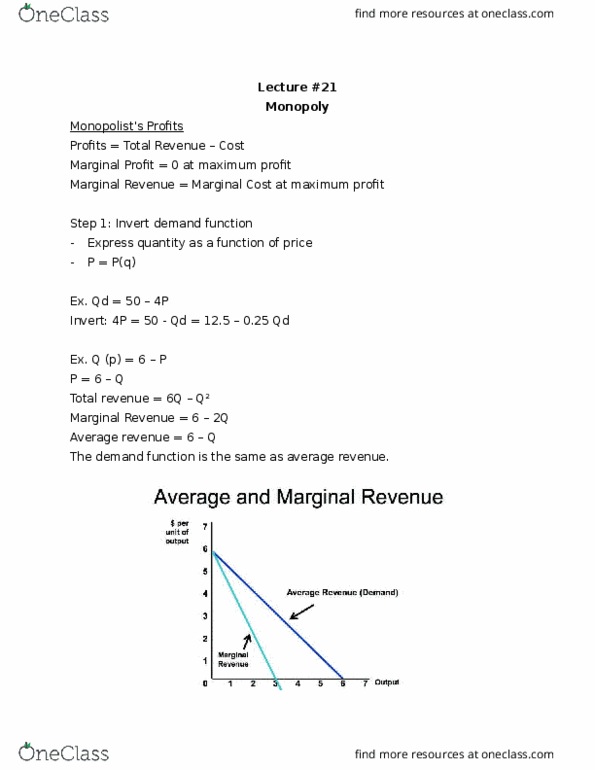 ECON 301 Lecture Notes - Lecture 21: Social Cost, Deadweight Loss, Marginal Revenue thumbnail