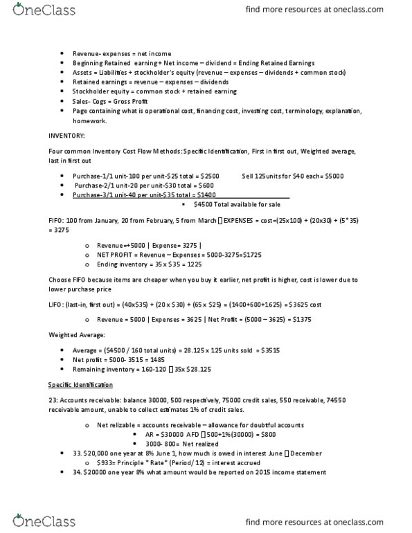 MSOM 300 Lecture Notes - Lecture 5: Net Income, Accounts Receivable, Net Profit thumbnail