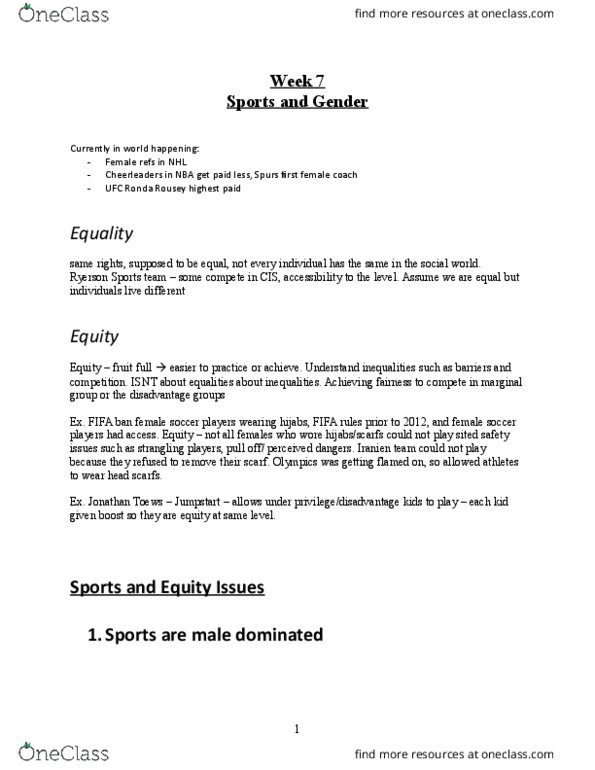 SOC 505 Lecture Notes - Lecture 7: Gender Binary, Hegemonic Masculinity, Masculinity thumbnail