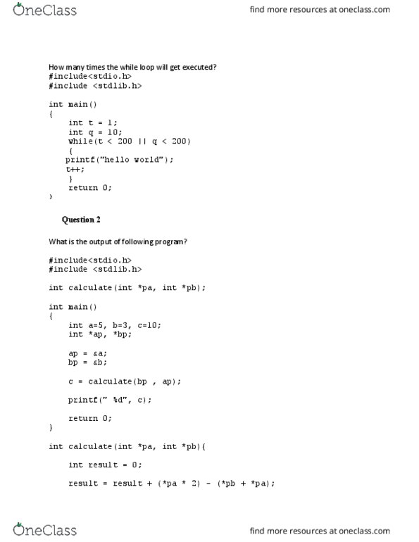 Computer Programming and Analysis IPC144 Study Guide - Fall 2016 ...