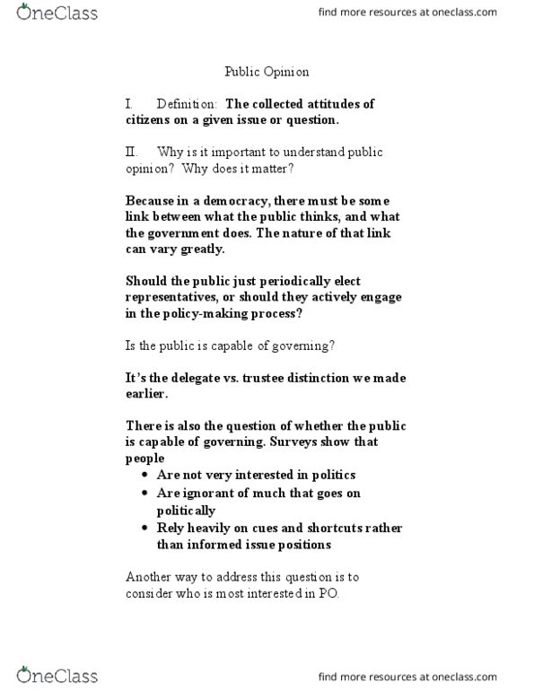 POLI 2051 Lecture Notes - Lecture 5: Social Desirability Bias, Leading Question thumbnail