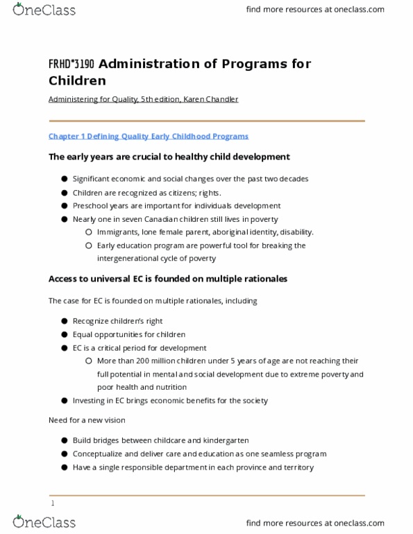 FRHD 3190 Chapter Notes - Chapter 1-10: Developmental Psychology, Broadcast Standards And Practices (Us), Equal Opportunity thumbnail