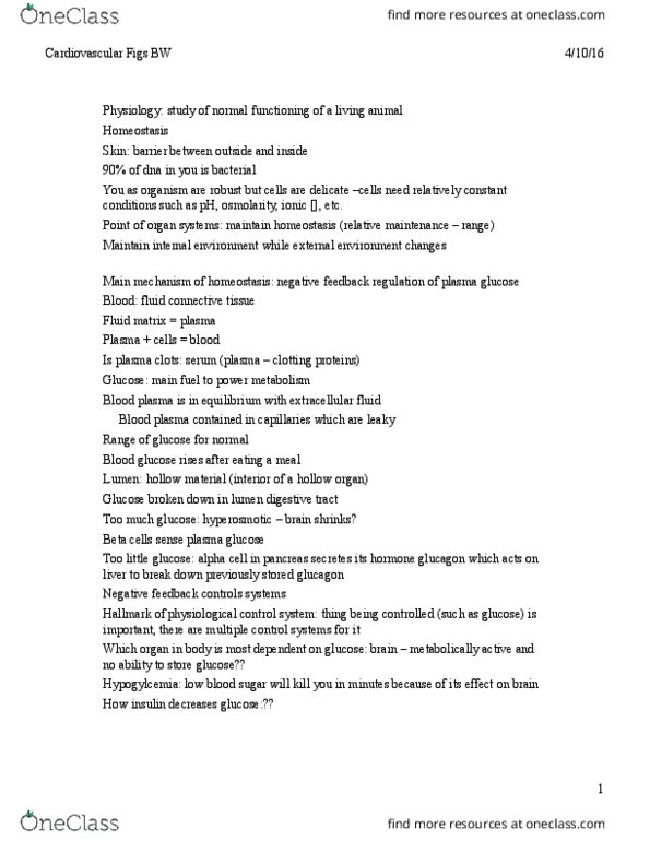 BISC 220Lg Lecture Notes - Lecture 7: Beta Cell, Haemophilia, Fibrin thumbnail