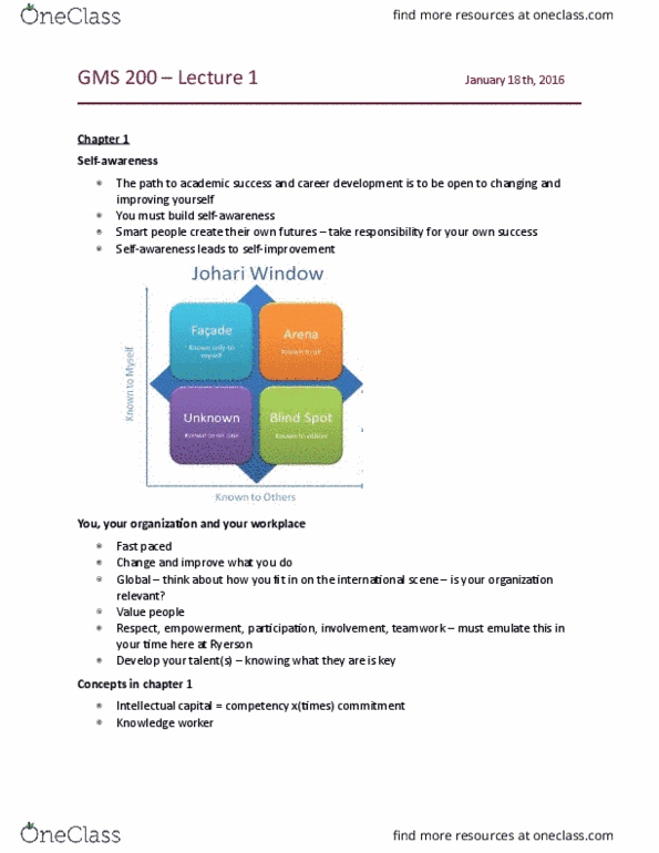 GMS 200 Lecture Notes - Lecture 1: Pest Analysis, Natural Environment, Knowledge Worker thumbnail