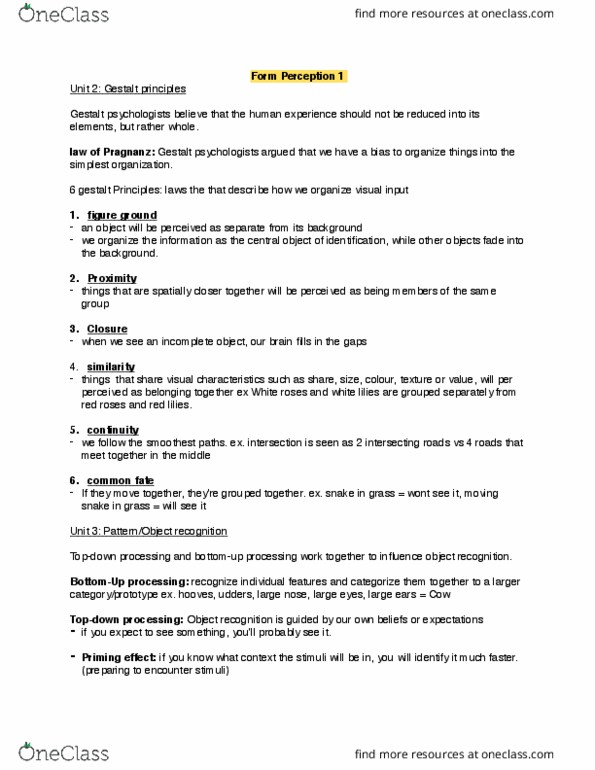 PSYCH 1XX3 Lecture Notes - Lecture 6: Subjective Constancy, Ames Room, Occipital Lobe thumbnail