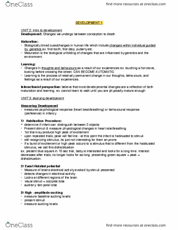 PSYCH 1XX3 Lecture Notes - Lecture 1: Dishabituation, A.D. Vision, Occipital Lobe thumbnail