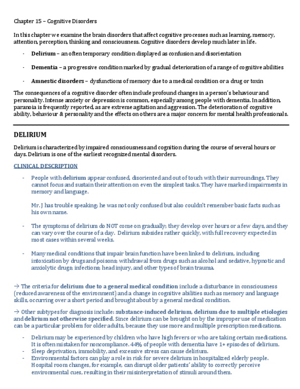 PSYC 235 Lecture Notes - Vascular Dementia, Therapeutic Drug Monitoring, Cognitive Disorder thumbnail