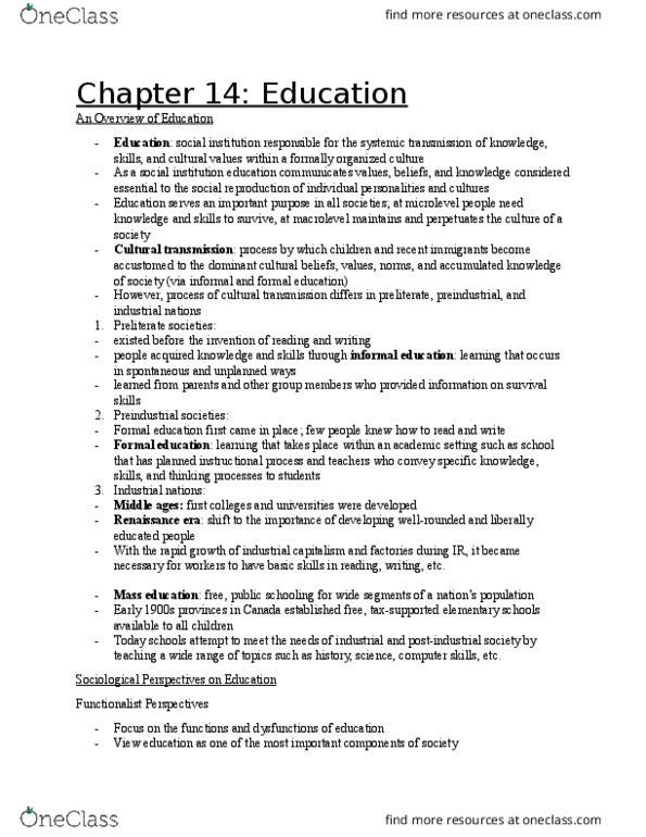 SOCI 1010 Chapter Notes - Chapter 14: Social Control, Cultural Learning, Anger Management thumbnail