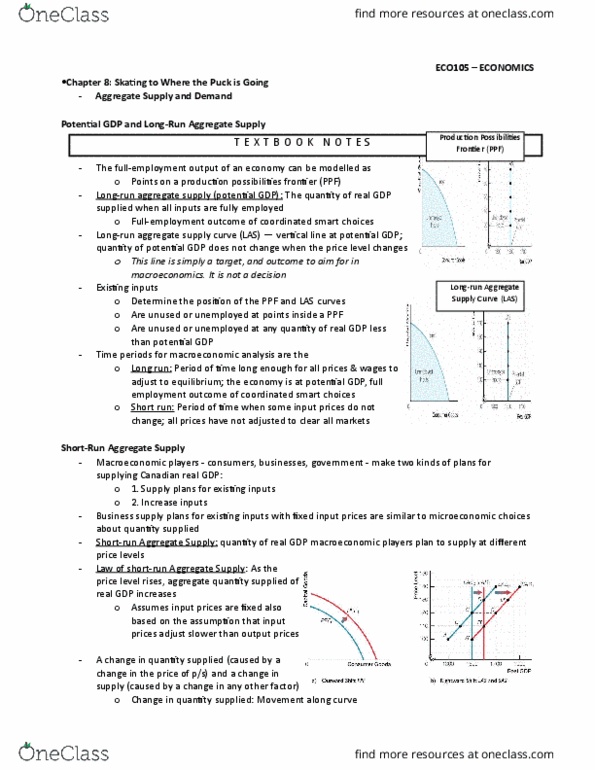 ECO105Y1 Chapter Notes - Chapter 8: Macroeconomics, Loanable Funds, Output Gap thumbnail