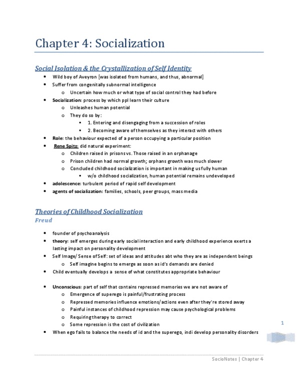 SOCA02H3 Chapter Notes - Chapter 4: George Herbert Mead, Symbolic Interactionism, Abstraction thumbnail